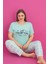 X-Dreamy Büyük Beden Pamuklu Ekose Kareli Kısa Kollu Pijama Takımı 2