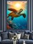 Güneş Altında Neşeli Kaplumbağa Dekoratif Kanvas - Mdf Ahşap Tablo 4