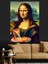Pizza Yiyen Mona Lisa Dekoratif Kanvas - Mdf Ahşap Tablo 1