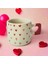 4'lü Kırmızı Minik Kalpler Çizimli El Yapımı Doğal Seramik Kalp Kupa / Mug - Çay & Kahve Fincanı 3