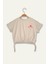 Kız Çocuk Hawai Baskılı Crop T-Shirt - Taş Rengi 1