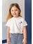 Kız Çocuk Hawai Baskılı Crop T-Shirt - Ekru 1
