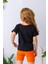 Kız Çocuk Çiçek Nakışlı T-Shirt - Siyah 2