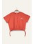 Kız Çocuk Hawai Baskılı Crop T-Shirt - Coral 1