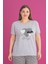 X-Dreamy Büyük Beden Pamuklu Leopar Desenli Kısa Kollu Pijama Takımı 3
