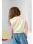 Kız Çocuk Nakış Detaylı Crop T-Shirt - Sarı 3