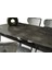 Ortadan Açılır Büyüyen 90 x 160 cm Mermer Desenli Ahşap Salon Yemek Masa Gri Sandalye Takımı 4 Sandalyeli 4