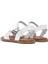 Kadın Beyaz Bilekten Bağlamalı Parmak Arası Deri Bodrum Sandalet 25SFD332818 5