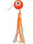 S.F. Melek Gözü Jig 120g Kırmızı Uv - 0/2 No Paslanmaz Iğne - Uv Glow Saçak 1