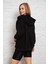 Siyah Kapüşonlu Oversize/geniş Kalıp Fermuarlı Kapüşonlu Kalın Içi Polarlı Sweatshirt K-500 2