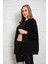 Siyah Kapüşonlu Oversize/geniş Kalıp Fermuarlı Kapüşonlu Kalın Içi Polarlı Sweatshirt K-500 3