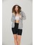 Gri Kapüşonlu Oversize/geniş Kalıp Fermuarlı Kapüşonlu Kalın Içi Polarlı Sweatshirt K-502 1