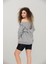 Gri Kapüşonlu Oversize/geniş Kalıp Fermuarlı Kapüşonlu Kalın Içi Polarlı Sweatshirt K-502 3