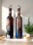 Modern Tasarımlı Soyut Yüz Desenli Renkli 750 ml Zeytinyağı Sıvıyağ Şişesi Yağdanlık Yağlık 2'li Set 7