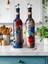 Modern Tasarımlı Soyut Yüz Desenli Renkli 750 ml Zeytinyağı Sıvıyağ Şişesi Yağdanlık Yağlık 2'li Set 8