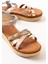 730-015 Bej Garni Ortopedik Deri Dolgu Kadın Sandalet 4