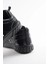 Krıste Bell 03 Rugan Siyah Paraşüt Kumaş Deri Taşlı Bağcıklı Sneaker Kadın Spor Ayakkabı 4