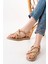 402 Bej Hasır Kadın Sandalet 1