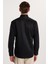 Modern Slim Fit Uzun Kollu Düz Saten Pamuklu Erkek Siyah Gömlek 5