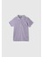 Erkek Çocuk Mor Logolu Pike Polo T-Shirt 1