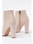 VRT-4801 Bej Yüksek Kalın Topuklu Fermuarlı Kadın Bot 5
