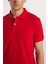 Erkek Slim Fit Dar Kesim %100 Pamuk Kırmızı Polo Yaka Tişört 3