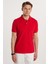 Erkek Slim Fit Dar Kesim %100 Pamuk Kırmızı Polo Yaka Tişört 4