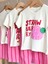 Çilek Strawberry Baskılı Tshirt ve Çizgili Desenli Müslin Pantolonlu Kızçocuk Takım 5