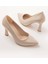 ST-001 Bej Rugan Günlük 9 cm Topuklu Bayan Stiletto Ayakkabı 4