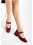 ST-006 Bordo Rugan Günlük 4 cm Topuklu Bayan Ayakkabı 2