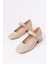 ST-006 Bej Rugan Günlük 4 cm Topuklu Bayan Ayakkabı 3