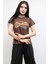Shine Baskılı Tshirt Kahve 2