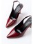 ST-1153 Bordo Rugan Günlük Arkası Açık 9 cm Topuklu Kadın Ayakkabı 4