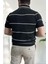 Erkek Polo Yaka Ince Çizgili Kısa Kollu T-Shirt 1