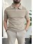 Erkek Polo Yaka Ince Çizgili Kısa Kollu T-Shirt 1