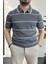 Erkek Polo Yaka Ince Çizgili Kısa Kollu T-Shirt 1