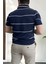 Erkek Polo Yaka Ince Çizgili Kısa Kollu T-Shirt 2