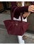 Dokulu Oversize Günlük Çanta Bordo 1