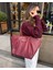 Dokulu Oversize Günlük Çanta Bordo 2