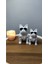 2 Li Bulldog Figürlü Modern Dekoratif Hediyelik Beyaz Siyah 15CM/12CM 1
