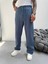Erkek Müslin Kumaş Baggy Pantolon - Petrol 2