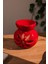 Lotus Modeli Seramik El Yapımı Kırmızı Buhurdanlık | Dekoratif Buhardanlık (1 Adet Tealight Mum Ile) 1