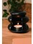 Siyah Mat Modern Tasarım Seramik El Yapımı Buhurdanlık | Mumluk | Dekoratif (1 Adet Tealight Mum ile 1