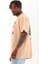 Oversize Baskılı Bisiklet Yaka T-Shirt - Bej 3