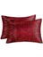 Yastık KILIFI Ipek Saten 2 Adet Luxury Yastık Kılıfı Red Leopard 1