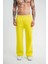 Unisex Boru Paça Baggy Eşofman Pantolon - Sari 4