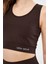 Kolsuz Sporcu Baskılı Crop - Kahve 5