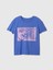 Kız Çocuk Mavi Relaxed Grafik T-Shirt 4