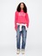 Kadın Pembe Gap Logo Havlu Kumaş Sweatshirt 5