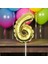 Gold Altı 6 Numara Mum Gold Folyo Balon Şeklinde Pasta Mumu Gold Pasta Mumu Gold Doğum Günü Mumu 1